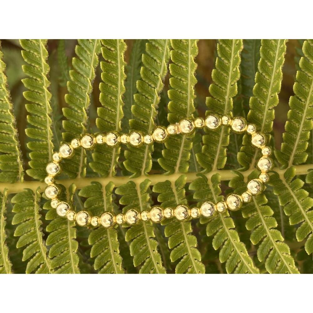 Gold Filled 18k Beaded 4/6mm Stretch Handmade Bracelet 7”